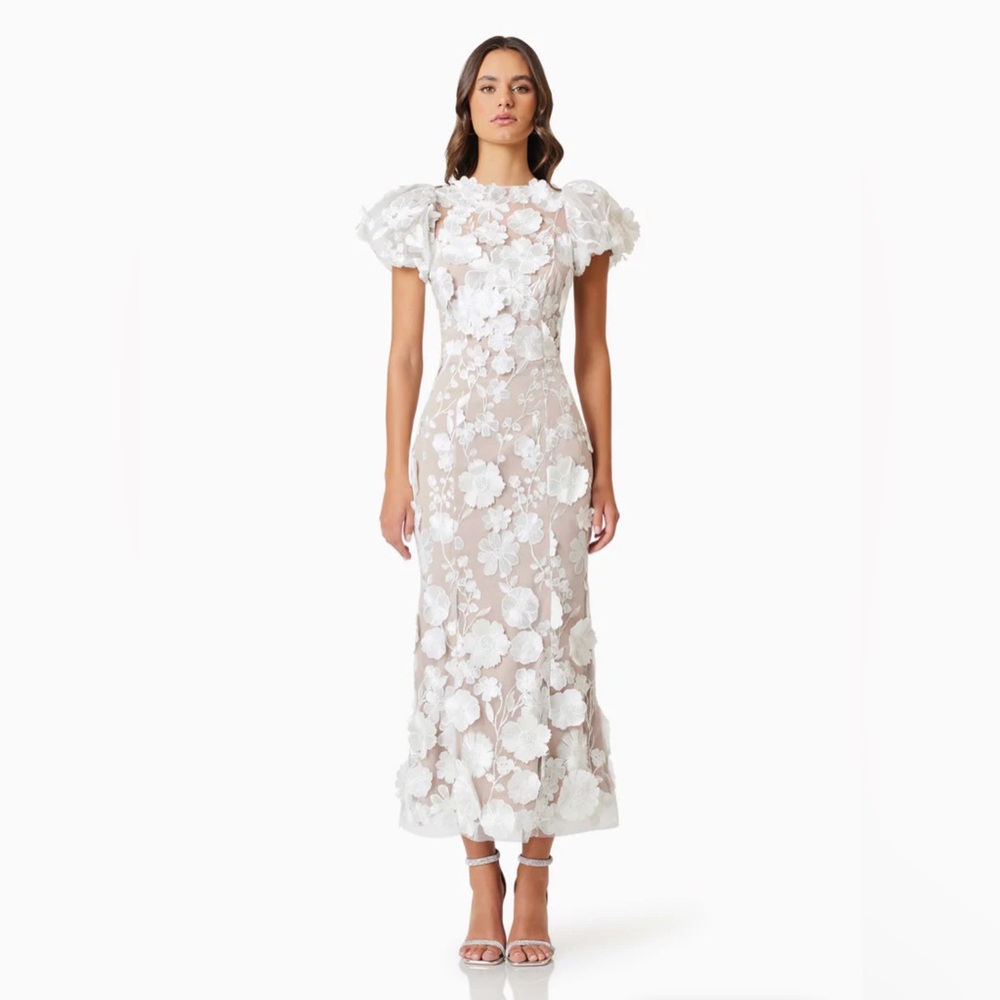 ELLIATT Astraea 3D Maxi Dress in White